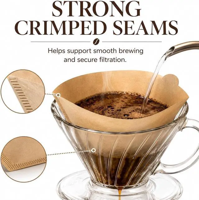 Alt view image 4 of 7 - 200 Count Coffee Filters #4 Cone Paper Unbleached, Disposable Cone Coffee Filters 8-12 Cup, Number 4 Coffee Paper Filters Fits For Pour Over and Compatible with Drip Coffee Maker