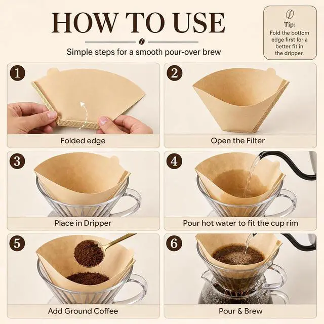 Alt view image 7 of 7 - 200 Count Coffee Filters #4 Cone Paper Unbleached, Disposable Cone Coffee Filters 8-12 Cup, Number 4 Coffee Paper Filters Fits For Pour Over and Compatible with Drip Coffee Maker