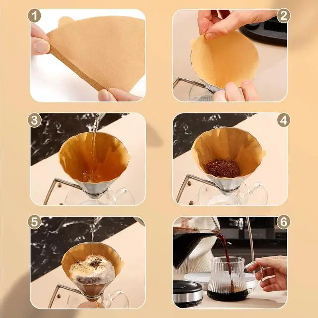 Alt view image 3 of 7 - Coffee Filter 01,Set of 200 V01 Coffee Filters Size 01 Cone Coffee Filters Natural Unbleached Disposable Coffee Filter Paper For Pour Over Coffee Dripper and Coffee Maker(1-2 Cup)