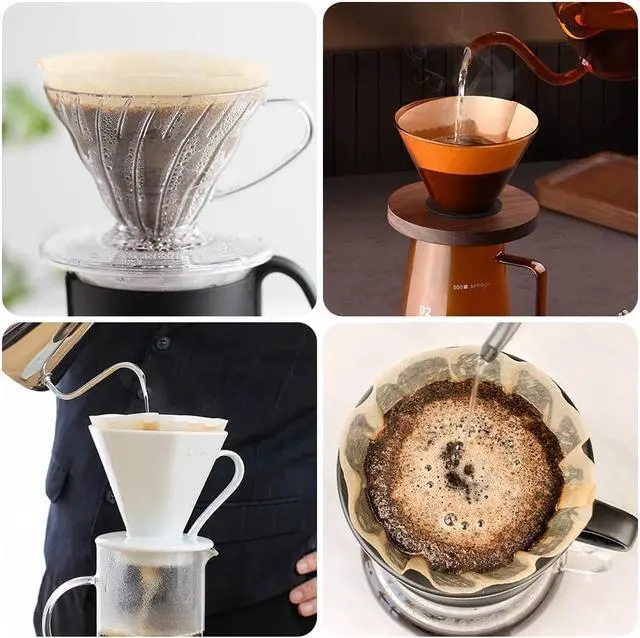 Alt view image 7 of 7 - Coffee Filter 01,Set of 200 V01 Coffee Filters Size 01 Cone Coffee Filters Natural Unbleached Disposable Coffee Filter Paper For Pour Over Coffee Dripper and Coffee Maker(1-2 Cup)