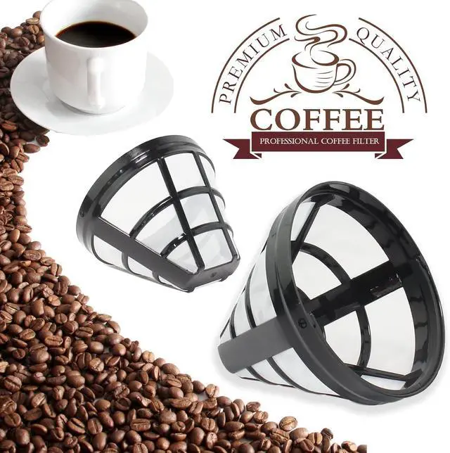 Alt view image 2 of 7 - 4-Pack Fine-Mesh No.4 Cone Reusable Coffee Basket Filter Replacement
