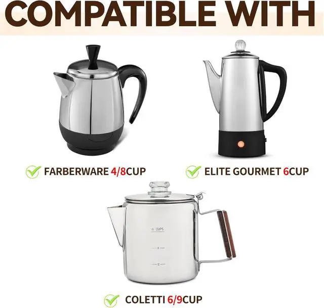 Alt view image 2 of 7 - 150 Pcs Perforated Coffee Filters for Farberware Coffee Percolator 4 Cup