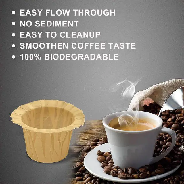 Alt view image 3 of 7 - 100 Count Natural Disposable Coffee Paper Filters Compatible with Keurig Reusable Single Serve Pods Coffee Maker