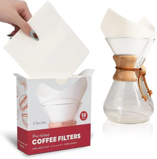 Main image of 50ct Pre-folded Cone Coffee Filters, for CHEMEX Coffee Makers
