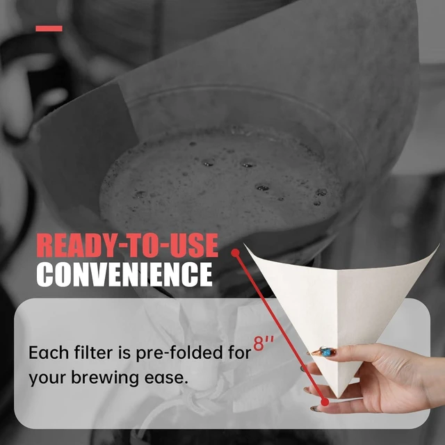 Alt view image 4 of 6 - 50ct Pre-folded Cone Coffee Filters, for CHEMEX Coffee Makers