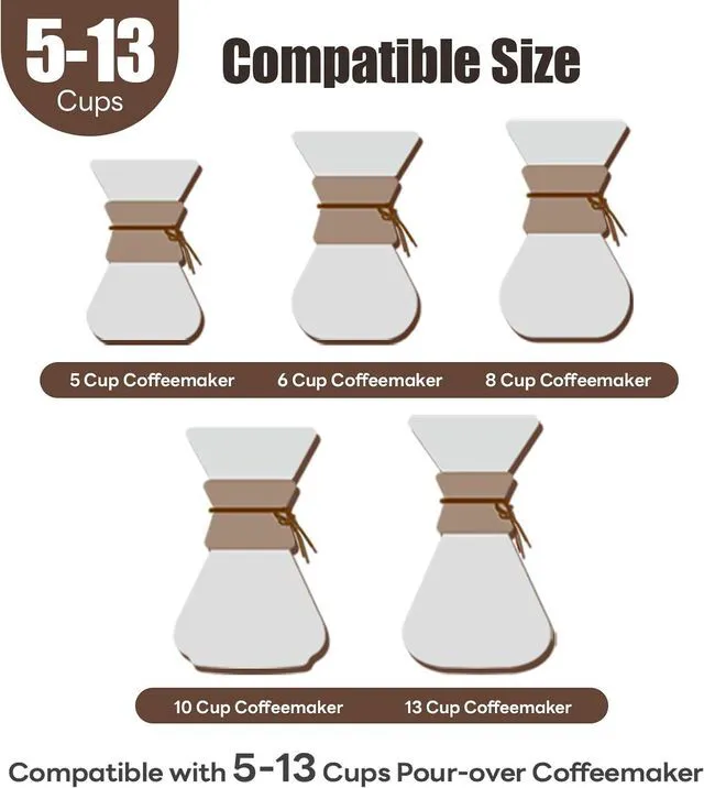 Alt view image 5 of 6 - 50ct Pre-folded Cone Coffee Filters, for CHEMEX Coffee Makers