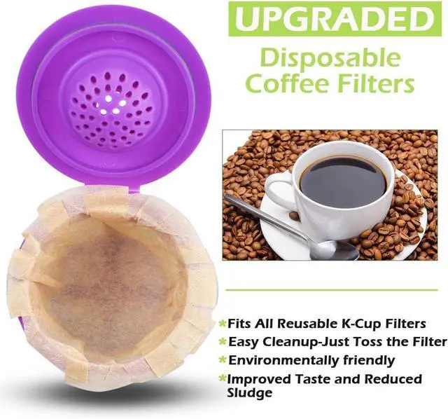 Alt view image 4 of 7 - CAPMESSO Disposable Coffee Paper Filters, 100 Count Keurg Cup Coffee Filters Compatible with Keurg Brewers Reusable Single Serve 1.0 and 2.0 Coffee Maker (100 Count, Unbleached)