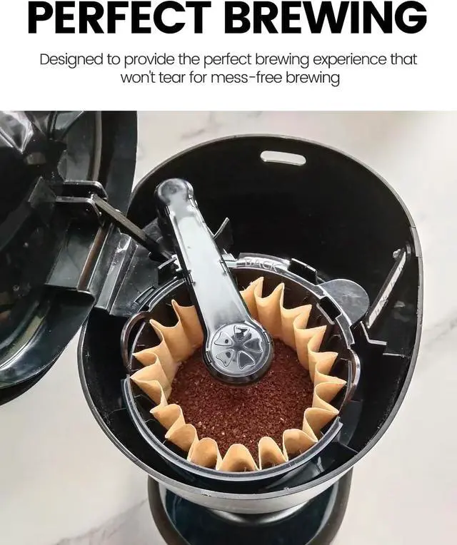 Alt view image 2 of 7 - MIMORE 5 Cup Coffee Filter - 120 PCS Small Coffee Filters Compatible with Mr Coffee Filters 5 Cup - Unbleached Basket Disposable Paper Filter