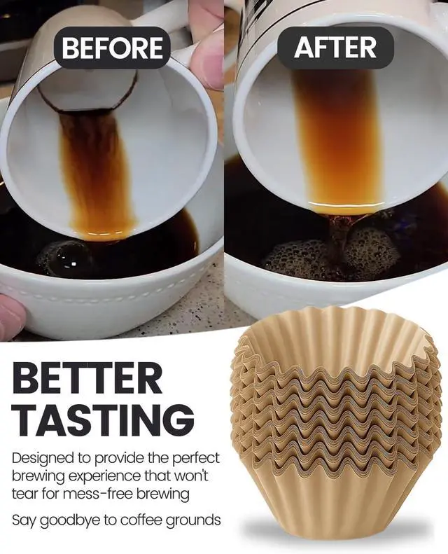 Alt view image 5 of 7 - MIMORE 5 Cup Coffee Filter - 120 PCS Small Coffee Filters Compatible with Mr Coffee Filters 5 Cup - Unbleached Basket Disposable Paper Filter