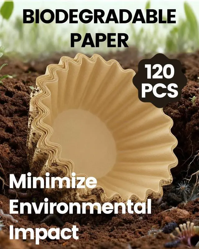Alt view image 7 of 7 - MIMORE 5 Cup Coffee Filter - 120 PCS Small Coffee Filters Compatible with Mr Coffee Filters 5 Cup - Unbleached Basket Disposable Paper Filter