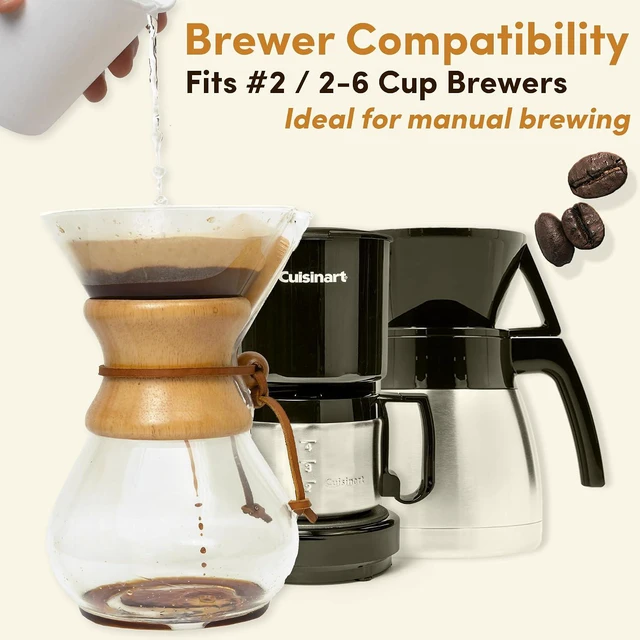 Alt view image 3 of 7 - Coffee Filter #2, 200 Count Unbleached Disposable Cone Paper Coffee Filters, Natural Brown Number 2 Coffee Filters for Pour Over Coffee Maker and Drip Coffee Makers, 2-6 Cup