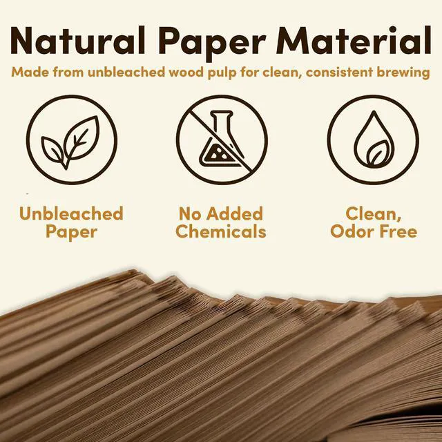Alt view image 6 of 7 - Coffee Filter #2, 200 Count Unbleached Disposable Cone Paper Coffee Filters, Natural Brown Number 2 Coffee Filters for Pour Over Coffee Maker and Drip Coffee Makers, 2-6 Cup