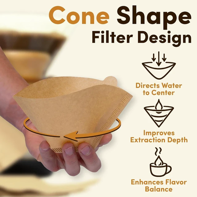 Alt view image 5 of 7 - Coffee Filter #2, 200 Count Unbleached Disposable Cone Paper Coffee Filters, Natural Brown Number 2 Coffee Filters for Pour Over Coffee Maker and Drip Coffee Makers, 2-6 Cup