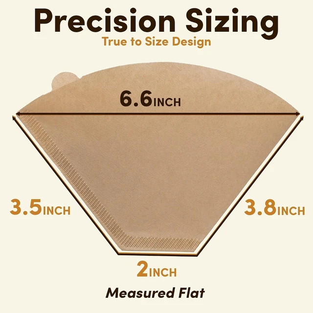 Alt view image 4 of 7 - Coffee Filter #2, 200 Count Unbleached Disposable Cone Paper Coffee Filters, Natural Brown Number 2 Coffee Filters for Pour Over Coffee Maker and Drip Coffee Makers, 2-6 Cup
