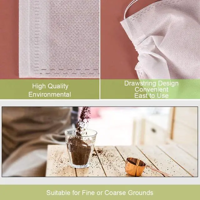 Alt view image 3 of 7 - YQL 8x12 Inch Cold Brew Coffee Filter Bags, 50PCS Extra Large Mesh Bags