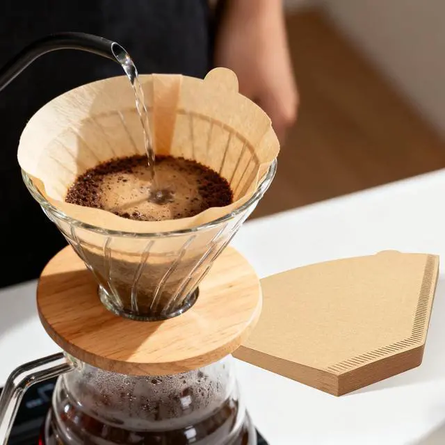 Alt view image 3 of 7 - 200 Count Coffee Filters #4, Unbleached Cone Coffee Filters 8-12 Cup
