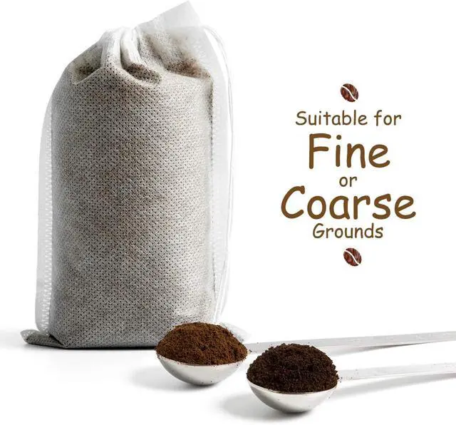 Alt view image 4 of 7 - No Mess Cold Brew Coffee Filters - 100 Count Disposable Fine Mesh Brewing Bags for Concentrate/Iced Coffee Maker, French/Cold Press Kit, Hot Tea in Mason Jar or Pitcher, 4 x 6 Inches
