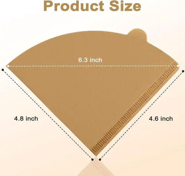 Alt view image 2 of 7 - V60 Coffee Filters, Cone Coffee Filters #2, Natural Unbleached Pour Over Coffee Filter Compatible with V60 Dripper and Coffee Maker, 1-4 Cup (Size 02, 100Count)