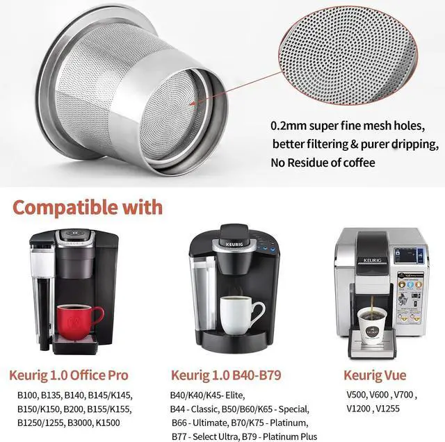 Alt view image 4 of 7 - SUS304 Reusable Refillable K Cup Pod Filters, Fits Keurig 1.0 & 2.0 Brewers