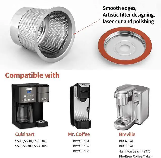 Alt view image 5 of 7 - SUS304 Reusable Refillable K Cup Pod Filters, Fits Keurig 1.0 & 2.0 Brewers