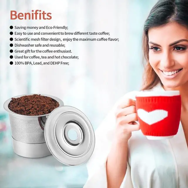 Alt view image 6 of 7 - SUS304 Reusable Refillable K Cup Pod Filters, Fits Keurig 1.0 & 2.0 Brewers