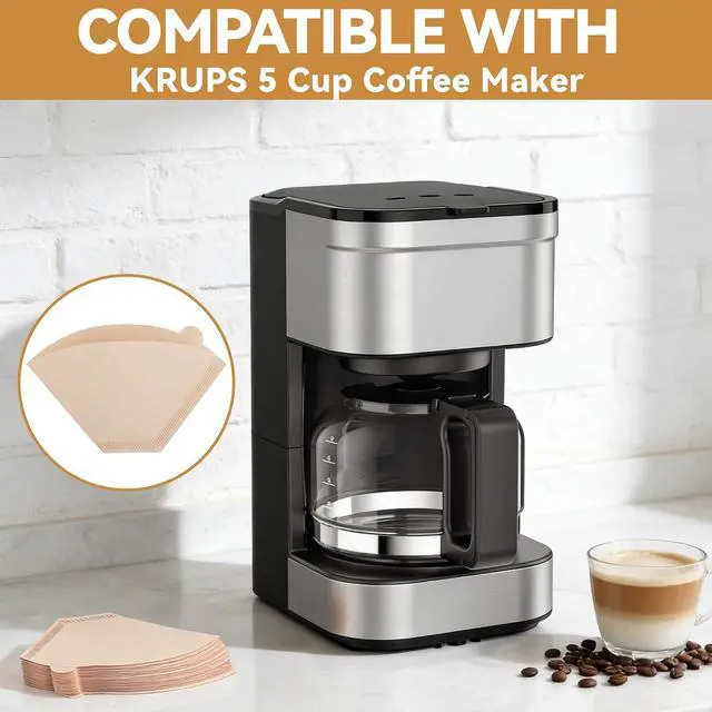 Alt view image 2 of 7 - Cone Coffee Filters for KRUPS Coffee Makers 5 Cup, Balanced Thickness
