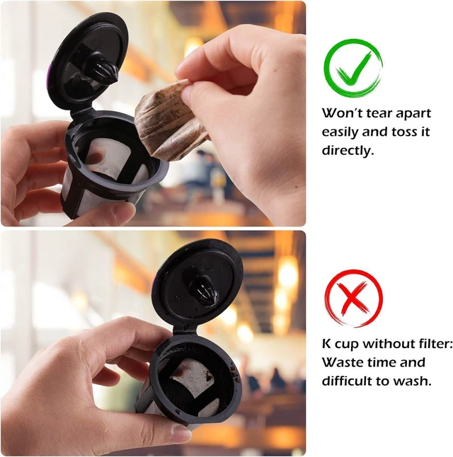 Alt view image 5 of 7 - Disposable Paper Coffee Filters, Keurig K Cup Paper Filters for Keurig Single Brewer Reusable Cups, K-cup Coffee Pods, Fits All Brands Reusable K Cups (150)