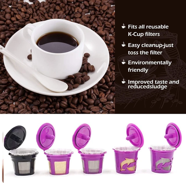 Alt view image 7 of 7 - Disposable Paper Coffee Filters, Keurig K Cup Paper Filters for Keurig Single Brewer Reusable Cups, K-cup Coffee Pods, Fits All Brands Reusable K Cups (150)