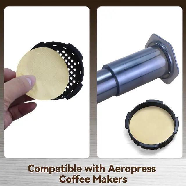 Alt view image 2 of 6 - 1000 Pcs Brown Paper Round Coffee Filters for AeroPress Coffee Makers