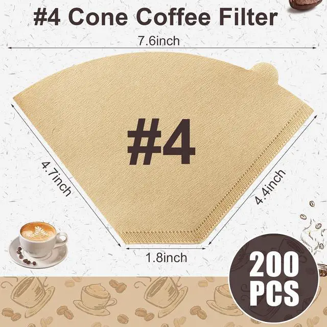 Alt view image 2 of 7 - Coffee Filters #4, Coffee Filters 8-12 Cup Compatible with Ninja, 200 Count