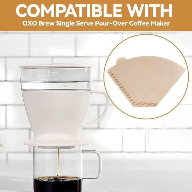 Alt view image 2 of 6 - 100 Pcs Paper Coffee Filters #2 for OXO Single Serve Pour-Over