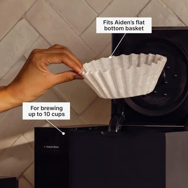 Alt view image 2 of 6 - Fellow Aiden 50 Count Basket Coffee Filters for 8-12 Cup, Flat Bottom