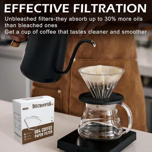 Alt view image 4 of 7 - 200Pcs #4 Coffee Filters Cone 8-12 Cup for Drip Coffee Maker