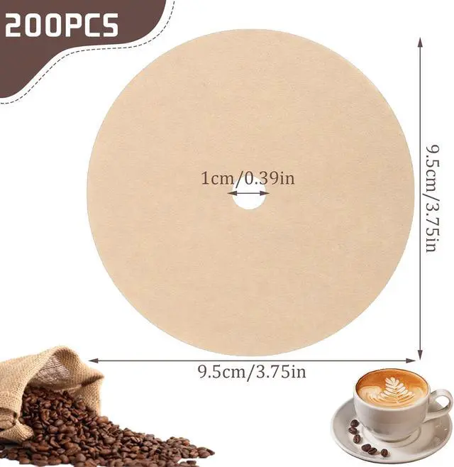 Alt view image 2 of 7 - 200Pcs Percolator Coffee Filter, 3.75in Unbleached Disposable Coffee Filter