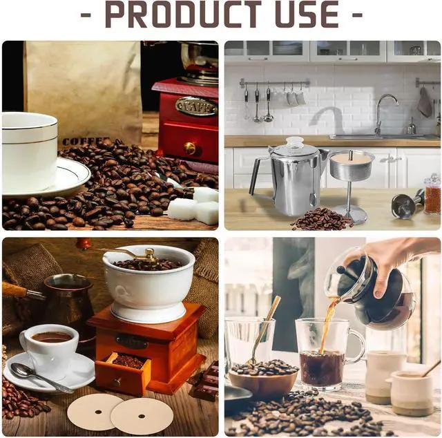 Alt view image 7 of 7 - 200Pcs Percolator Coffee Filter, 3.75in Unbleached Disposable Coffee Filter
