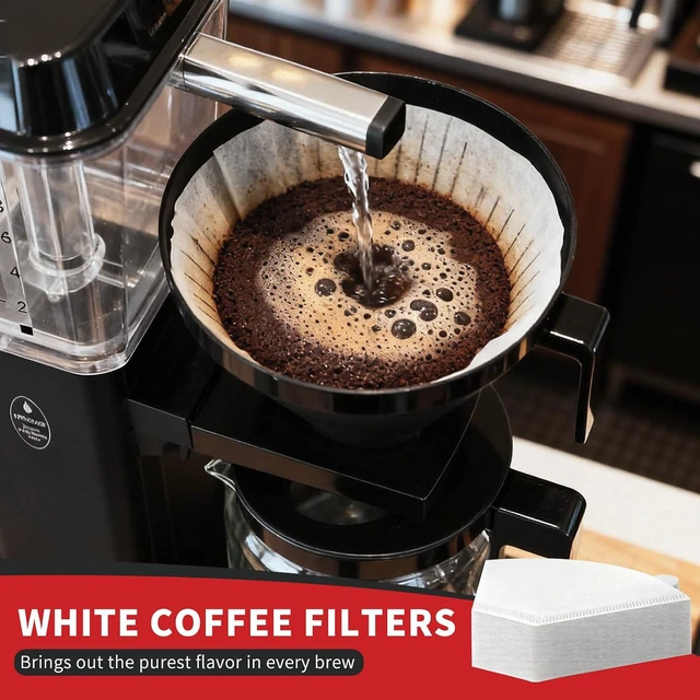 Alt view image 7 of 7 - 100 Count Coffee Filters #4 Compatible with Technivorm Moccamaster, Oxygen-Bleached White Coffee Filters, Durable No Blowout, Disposable Filter No 4 for Pour Over and Drip Coffee-Maker