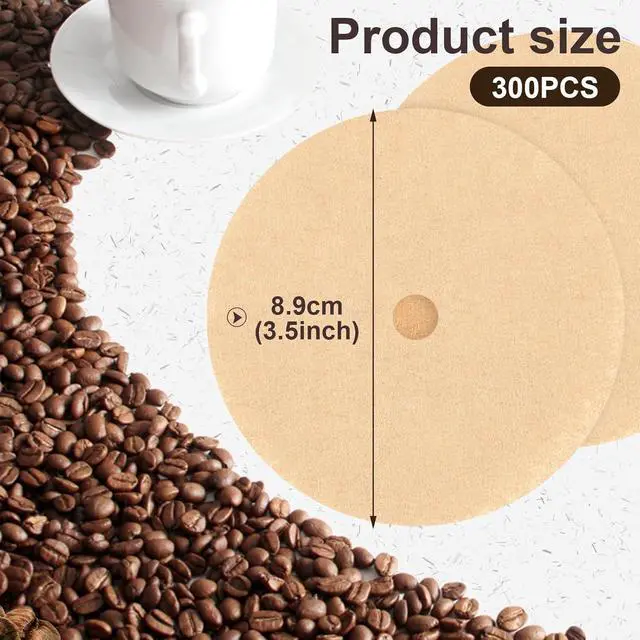 Alt view image 2 of 6 - 300Pcs Percolator Coffee Filters, 3.5in Disc Disposable Coffee Filters,