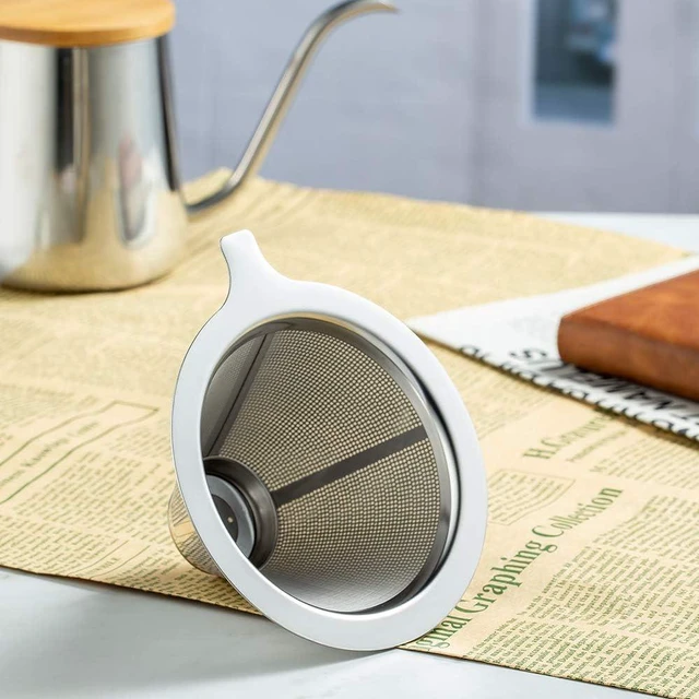 Alt view image 2 of 6 - ANNMEXX Upgraded Pour Over Coffee Filter, Coffee Dripper, Paperless Mess Stainless Steel Coffee Filter, Maker One to Two Cup Coffee, Easy to Use and Clean (1-2Cups)