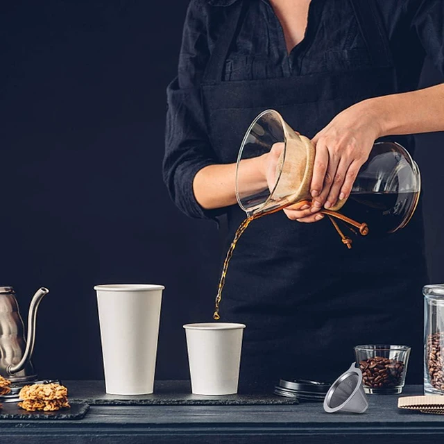 Alt view image 5 of 6 - ANNMEXX Upgraded Pour Over Coffee Filter, Coffee Dripper, Paperless Mess Stainless Steel Coffee Filter, Maker One to Two Cup Coffee, Easy to Use and Clean (1-2Cups)