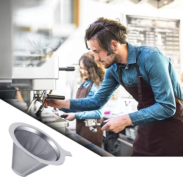 Alt view image 6 of 6 - ANNMEXX Upgraded Pour Over Coffee Filter, Coffee Dripper, Paperless Mess Stainless Steel Coffee Filter, Maker One to Two Cup Coffee, Easy to Use and Clean (1-2Cups)