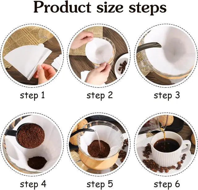 Alt view image 3 of 7 - 200 Count Coffee Filter, Size 02 Unbleached Pour Over Coffee Filter