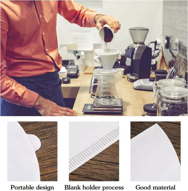 Alt view image 4 of 7 - 200 Count Coffee Filter, Size 02 Unbleached Pour Over Coffee Filter