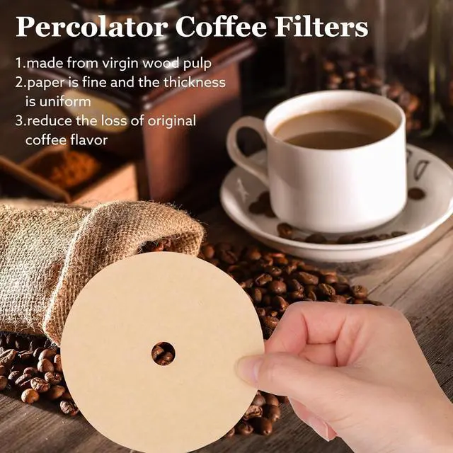 Alt view image 4 of 6 - 300Pcs Percolator Coffee Filters, 3.5in Disc Disposable Coffee Filters,