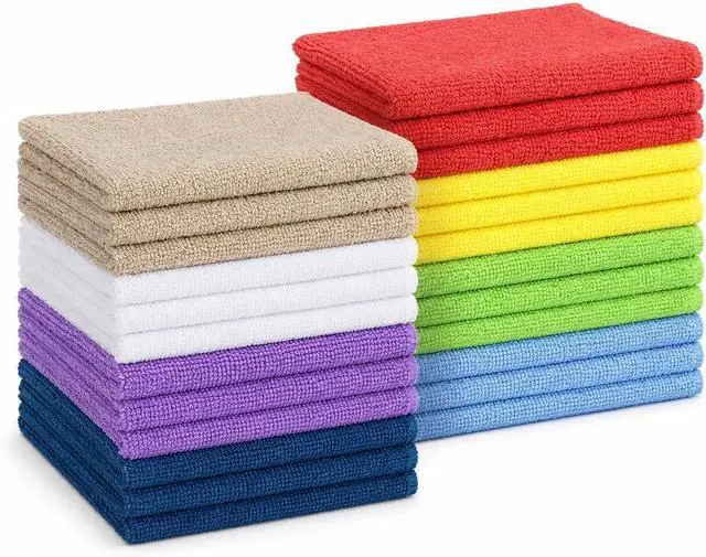 Alt view image 8 of 12 - HOMEXCEL Microfiber Cleaning Cloth, 24 Pack Cleaning Rags for House 12"X11" | High Absorbent, Lint Free Microfiber Towels for Cars Kitchen House & Window, Reusable Cleaning Towel, Multicolor