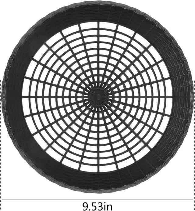 Alt view image 2 of 6 - MIDELONG Reusable Plastic Paper Plate Holders, 9 Inch Round Paper Plate Holders Woven Paper Plate Holder Black Plastic Heavy Duty Supports for Party BBQ Picnic Supplies, Pack of 4