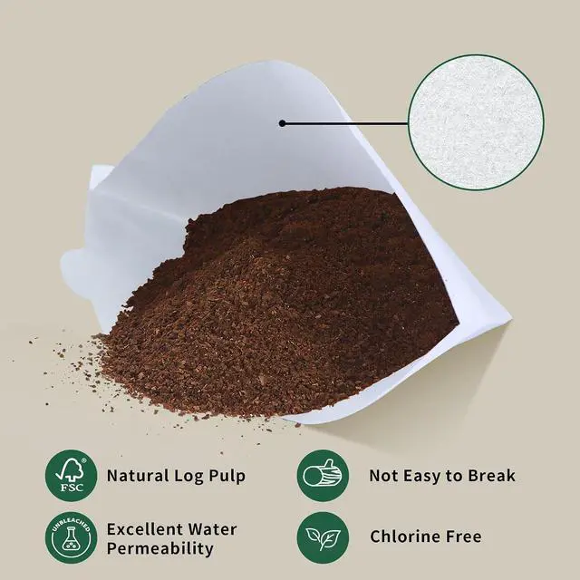 Alt view image 6 of 7 - Disposable Coffee Paper Filters, 100 Pcs #4 for Ninja Coffee Maker, White