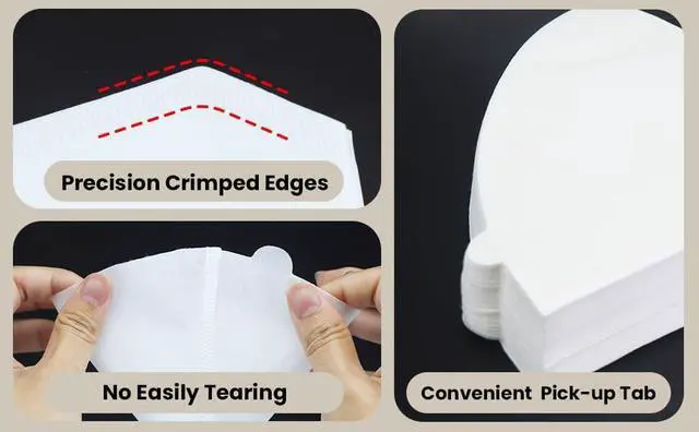 Alt view image 2 of 7 - Disposable Coffee Paper Filters, 100 Pcs #4 for Ninja Coffee Maker, White