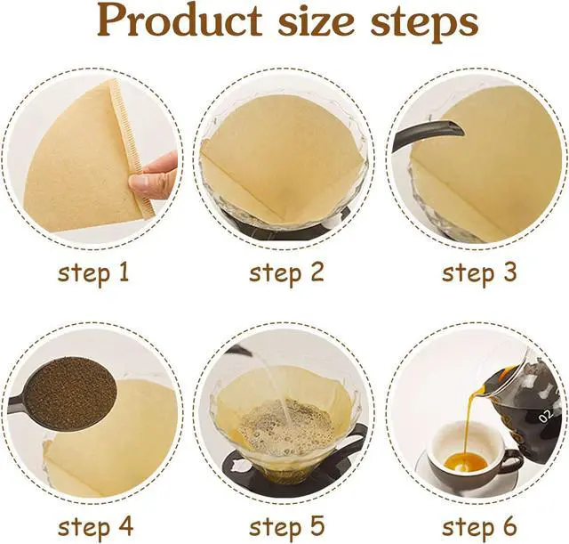 Alt view image 3 of 7 - 200 Count Coffee Filter, Size 02 Natural Unbleached Pour Over Coffee Filter