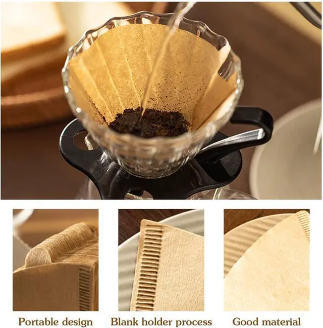 Alt view image 4 of 7 - 200 Count Coffee Filter, Size 02 Natural Unbleached Pour Over Coffee Filter