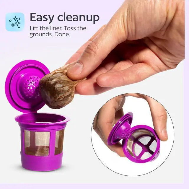 Alt view image 4 of 6 - 100 Disposable K Cup Filters for Keurig Reusable K Cups, Coffee Paper Liners for Refillable Pods, Smoother Coffee, Less Sediment, Easy Clean Up